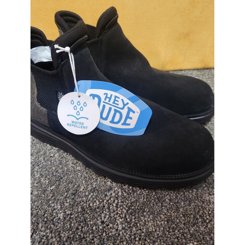 Hey Dude Black Branson Suede Boots. Womens Size 10. NWT